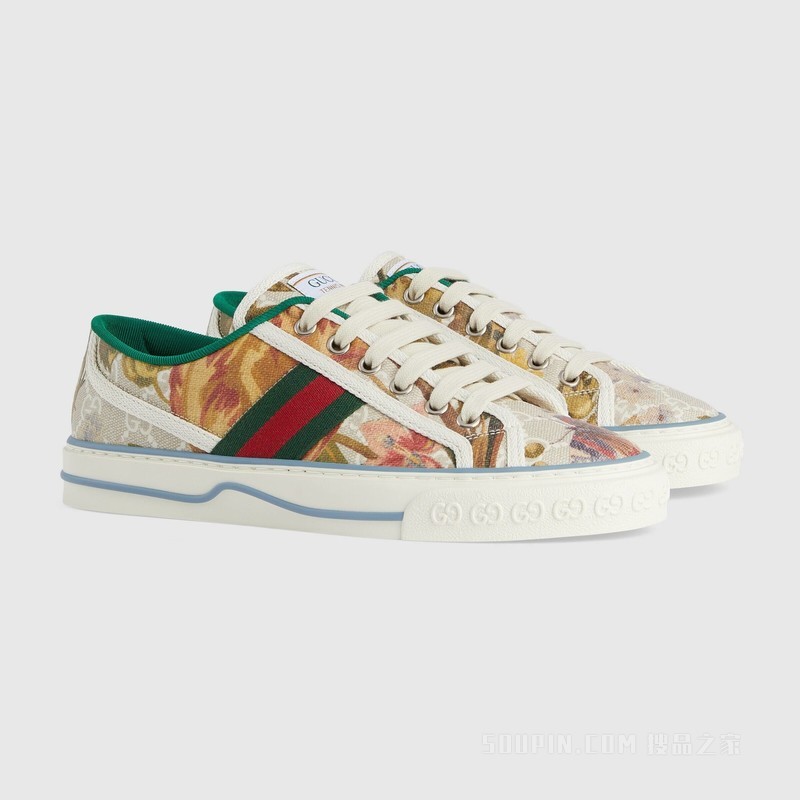 Gucci Tennis 1977系列女士运动鞋 多色GG Supreme花卉帆布