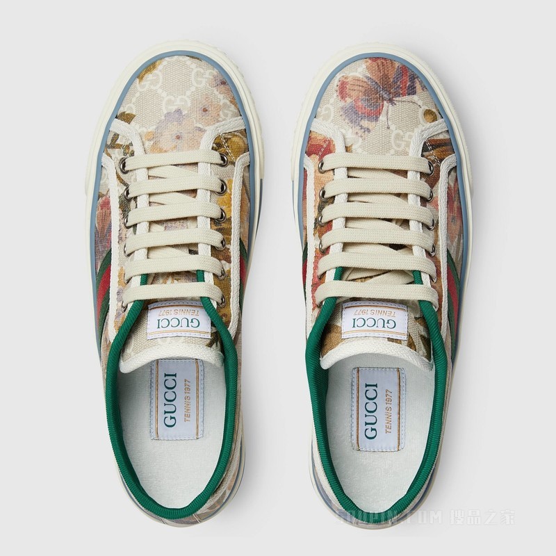 Gucci Tennis 1977系列女士运动鞋 多色GG Supreme花卉帆布
