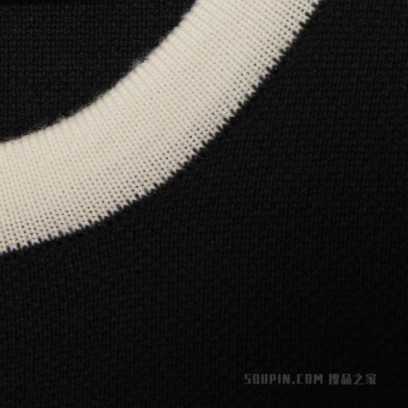 GG珠地棉提花羊毛上衣 黑色