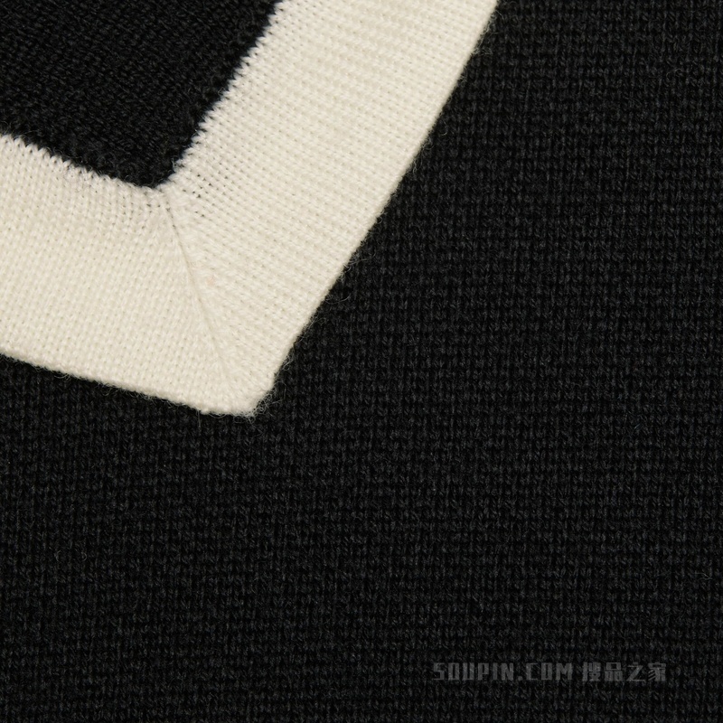 羊毛GG珠地棉提花Polo裙 黑色