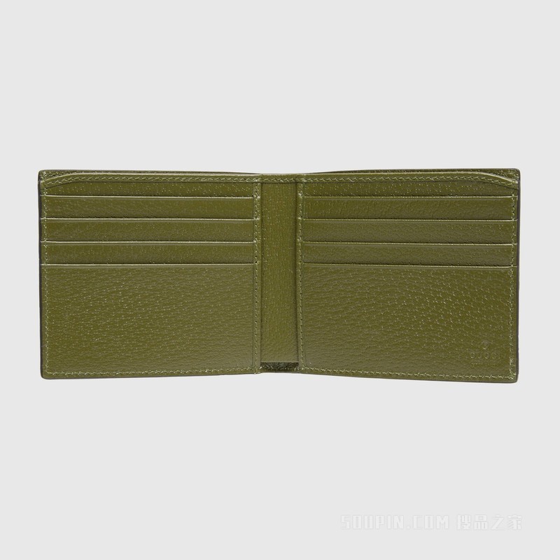Gucci Off The Grid系列双折钱包 森林绿GG ECONYL®