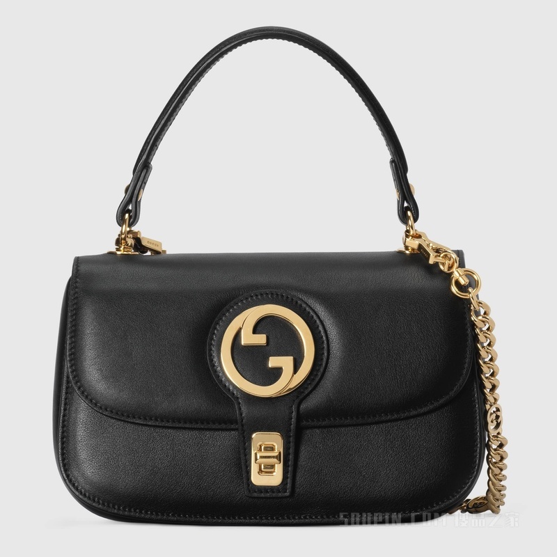 Gucci Blondie系列手提包 黑色皮革