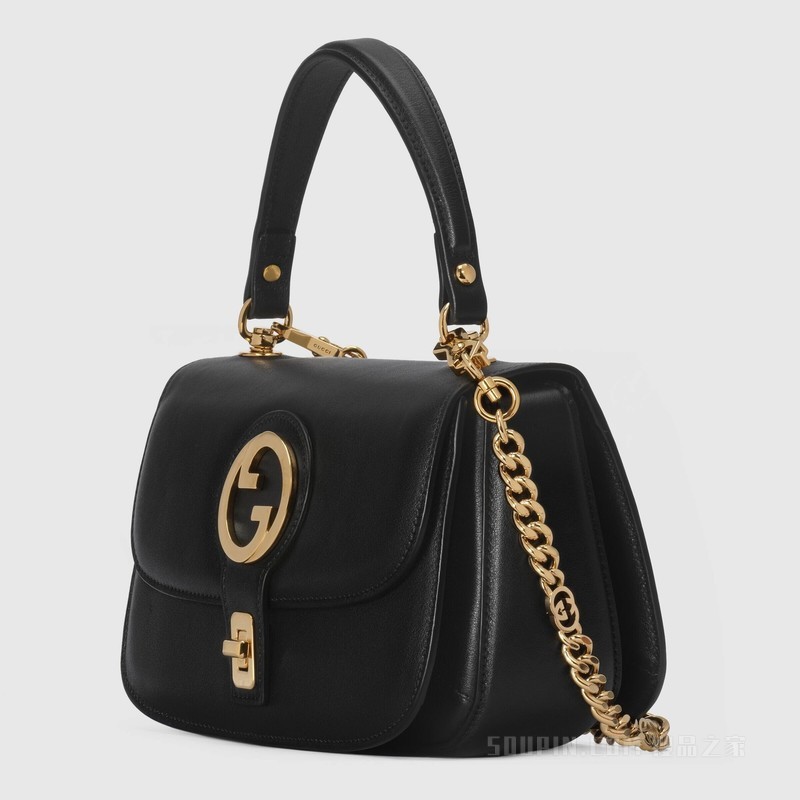 Gucci Blondie系列手提包 黑色皮革