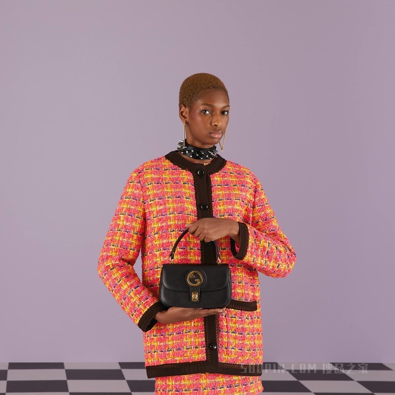 Gucci Blondie系列手提包 黑色皮革