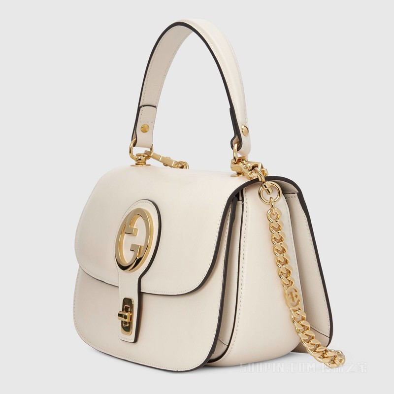 Gucci Blondie系列手提包 白色皮革
