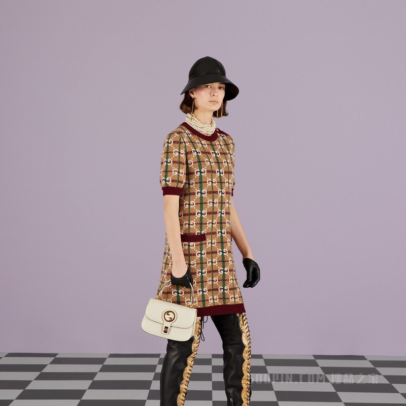 Gucci Blondie系列手提包 白色皮革
