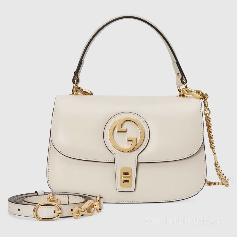 Gucci Blondie系列手提包 白色皮革