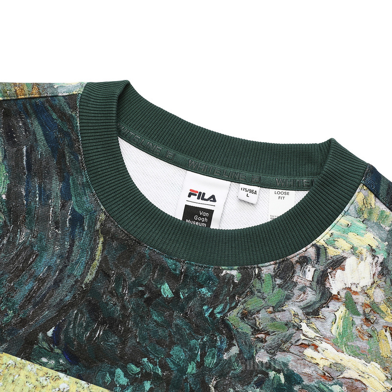 FILA x 梵高博物馆联名款男子时尚休闲套头卫衣