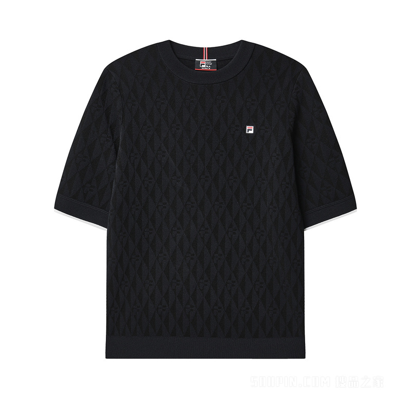 女子经典商务短袖编织衫