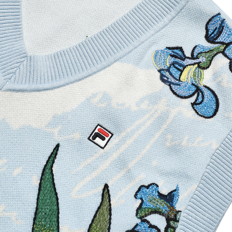 FILA x 梵高博物馆联名款女子时尚休闲编织衫