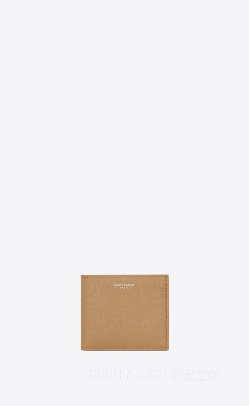 SAINT LAURENT PARIS横款粒面压印皮革钱包