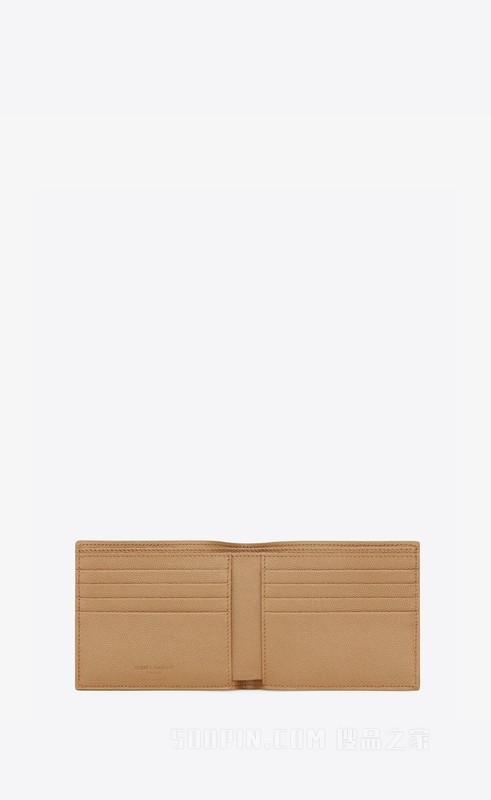 SAINT LAURENT PARIS横款粒面压印皮革钱包