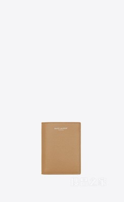 SAINT LAURENT PARIS粒面压印皮革信用卡包