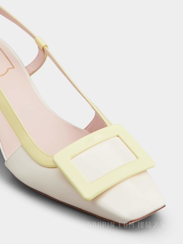 Belle Vivier包扣漆皮后袢带高跟鞋 彩色