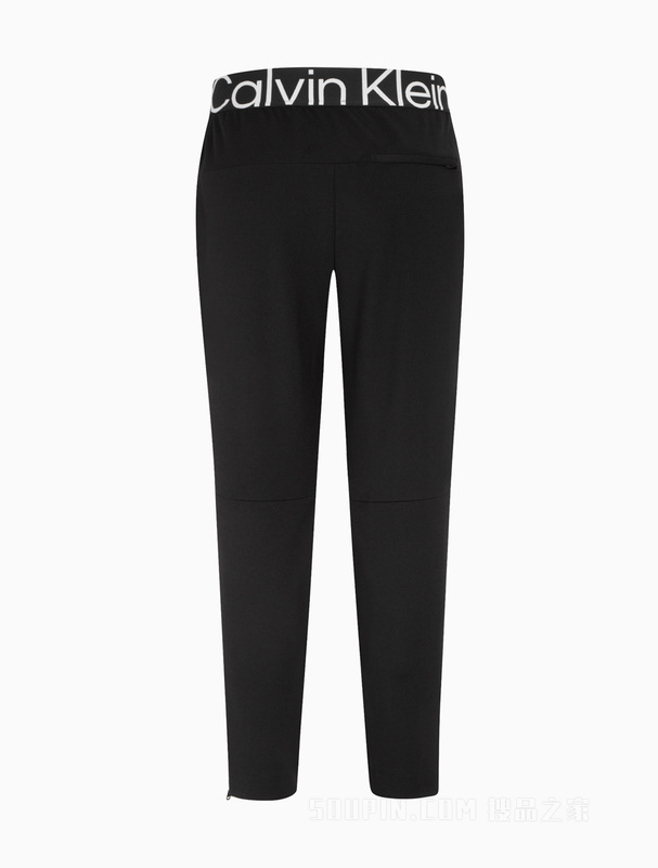 Calvin Klein 23春季新款男士LOGO提花织带刺绣抽绳腰简约休闲裤4MS3P602