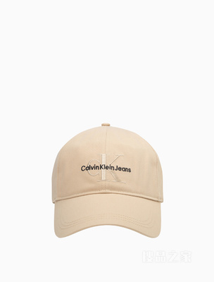 Calvin Klein 23春季新款男士简约重叠刺绣纯棉弯檐鸭舌帽棒球帽HX0263