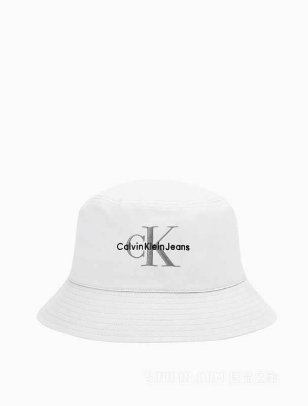 Calvin Klein 23春季新款男士简约重叠刺绣纯棉透气盆帽渔夫帽HX0508
