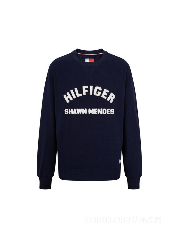 23新款春季男装时尚通勤字母毛巾绣圆领套头卫衣MW0MW31625