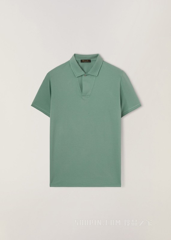 Open Mm Pique Polo 衫 棉 , 桑蚕丝