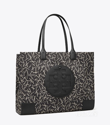 Ella 印花托特包 黑色