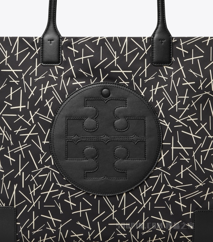 Ella 印花托特包 黑色