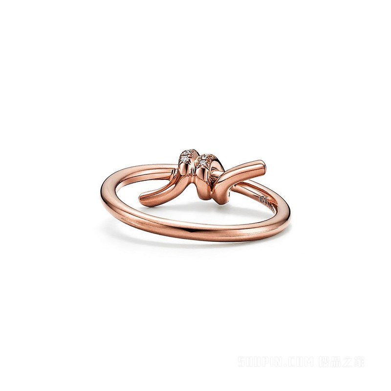 Tiffany Knot 系列 18K 玫瑰金镶钻戒指