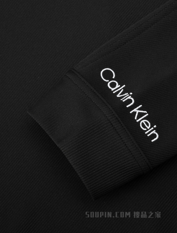 Calvin Klein 23春季新款男士简约LOGO提花织带圆领跑步卫衣4MS3W300