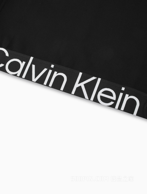 Calvin Klein 23春季新款男士简约LOGO提花织带圆领跑步卫衣4MS3W300