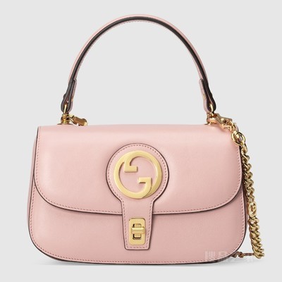 Gucci Blondie系列手提包 浅粉色皮革