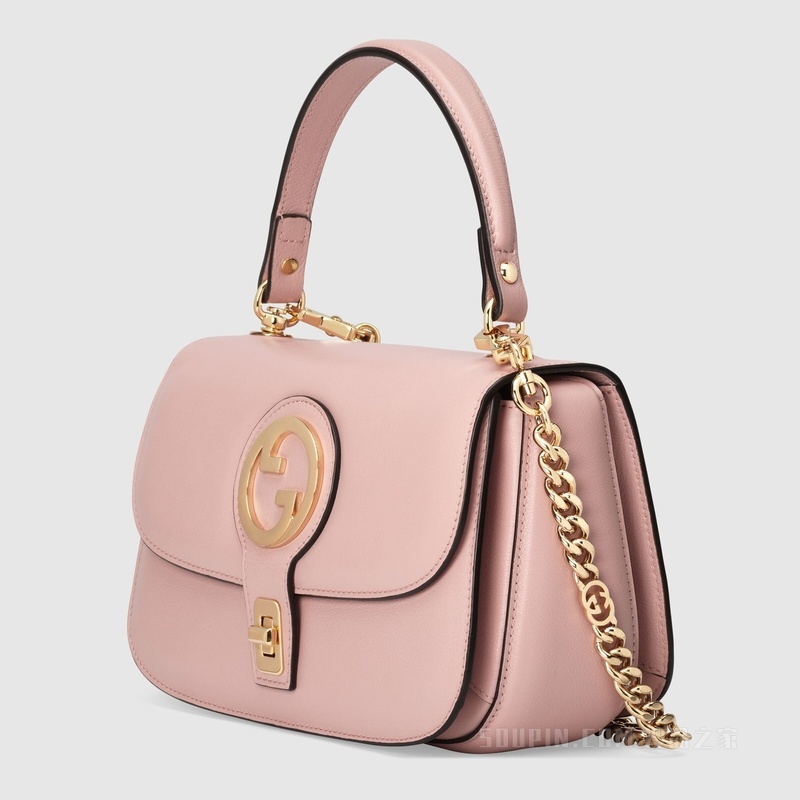 Gucci Blondie系列手提包 浅粉色皮革