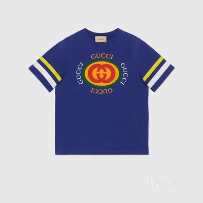 针织棉T恤 蓝色