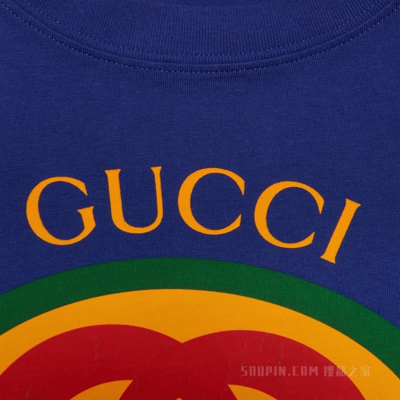 针织棉T恤 蓝色