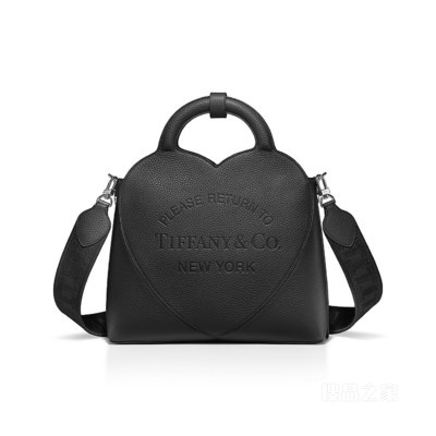 Return to Tiffany™ 系列黑色皮革小号托特包