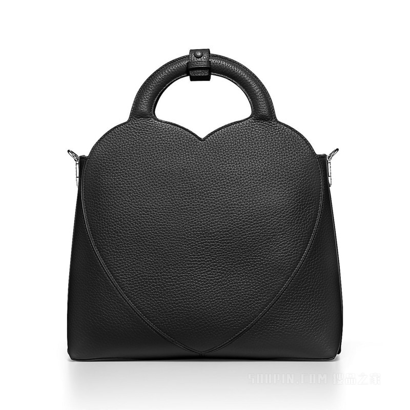 Return to Tiffany™ 系列黑色皮革小号托特包