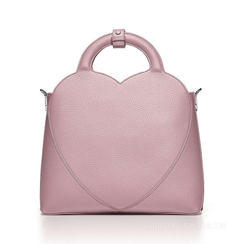Return to Tiffany™ 系列水晶粉色皮革小号托特包