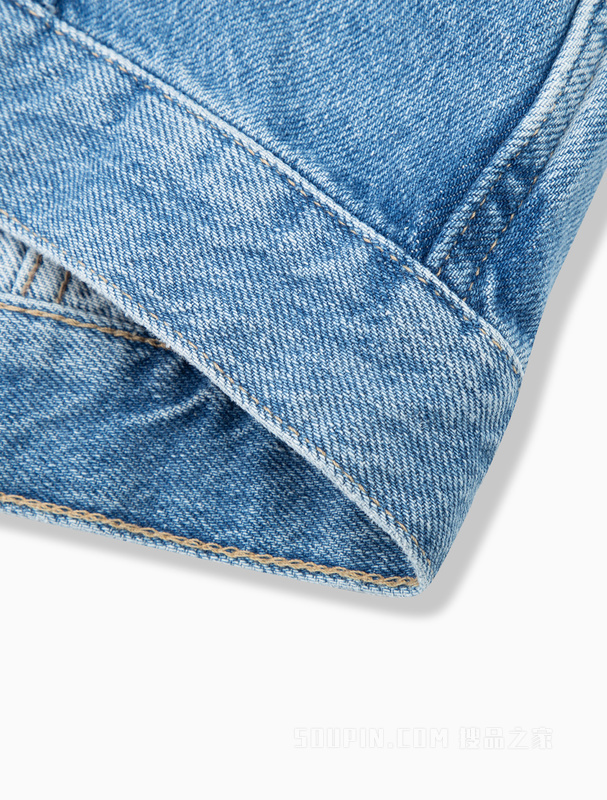 Calvin Klein 23春季新款女士简约LOGO布标潮流纯棉短牛仔夹克J220658