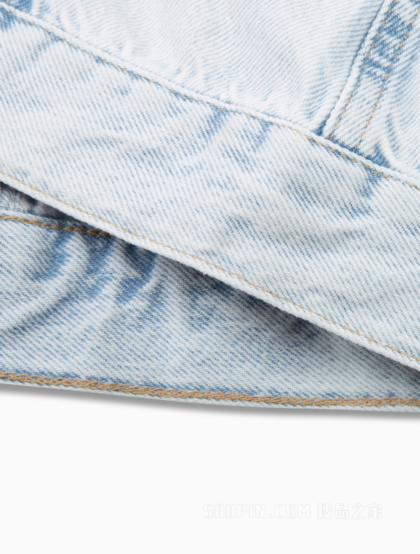 Calvin Klein 23春季新款女士简约LOGO皮标休闲纯棉牛仔夹克J220660