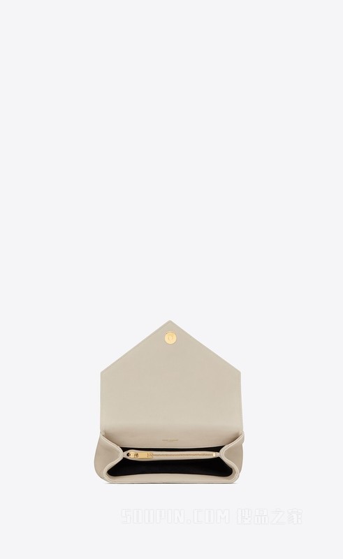 COLLEGE中号绗缝皮革手袋