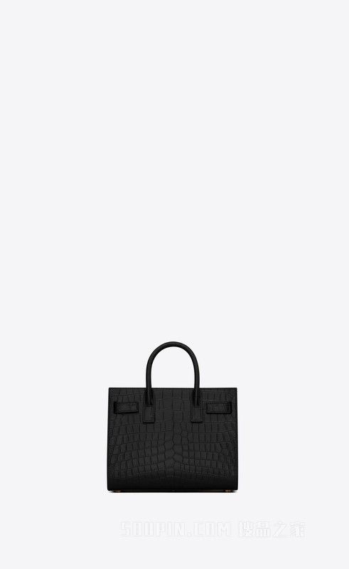 SAC DE JOUR鳄鱼纹压印雾面皮革nano号手袋