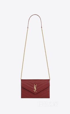 CASSANDRE SAINT LAURENT MATELASSÉ长款钱包，采用黑色粒纹纹理小羊皮皮革