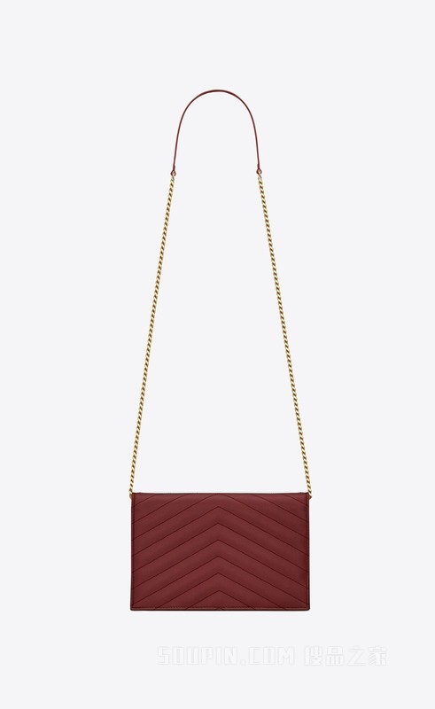 CASSANDRE SAINT LAURENT MATELASSÉ长款钱包，采用黑色粒纹纹理小羊皮皮革
