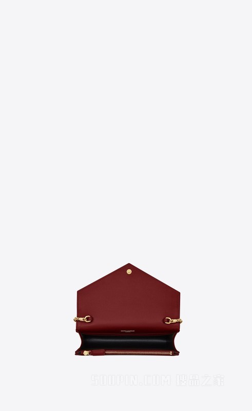 CASSANDRE SAINT LAURENT MATELASSÉ长款钱包，采用黑色粒纹纹理小羊皮皮革