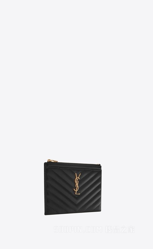 CASSANDRE SAINT LAURENT MATELASSÉ 粒纹压花皮革钱包