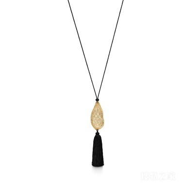 Elsa Peretti® Bean design 系列 18K 黄金镶嵌水晶项链