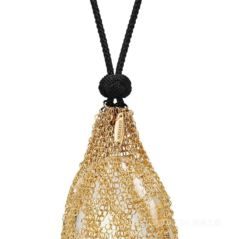 Elsa Peretti® Bean design 系列 18K 黄金镶嵌水晶项链