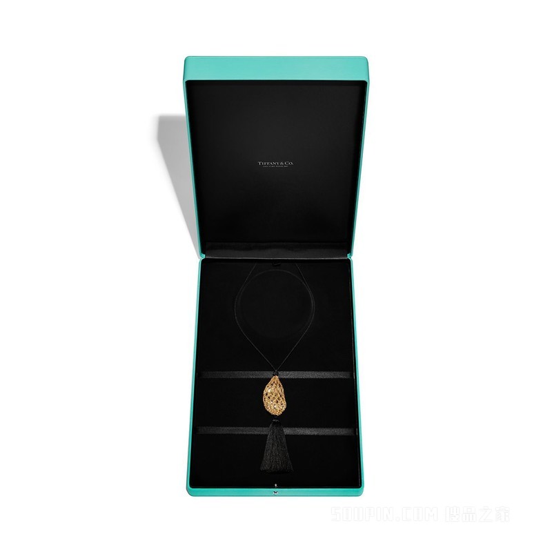 Elsa Peretti® Bean design 系列 18K 黄金镶嵌水晶项链