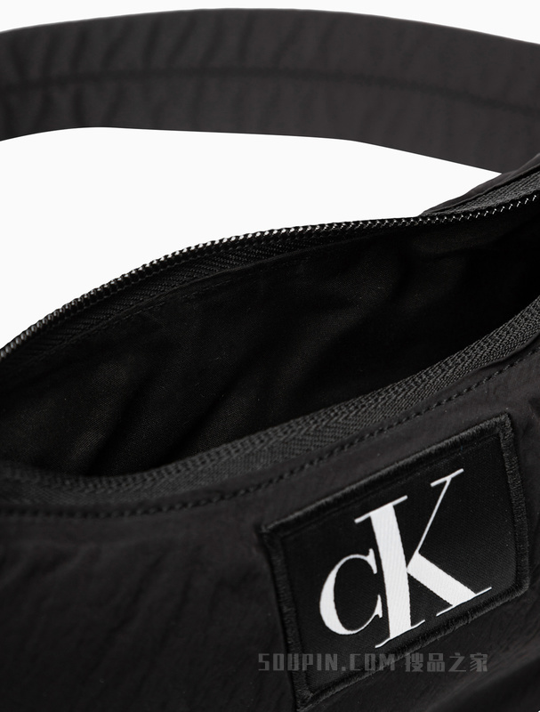 Calvin Klein 23春季新款时尚纯色LOGO绣标中号月亮包单肩斜挎包40W0691