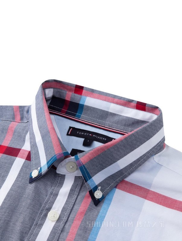 23新款春季男装纯棉牛津纺时尚拼色尖角扣休闲衬衫30626