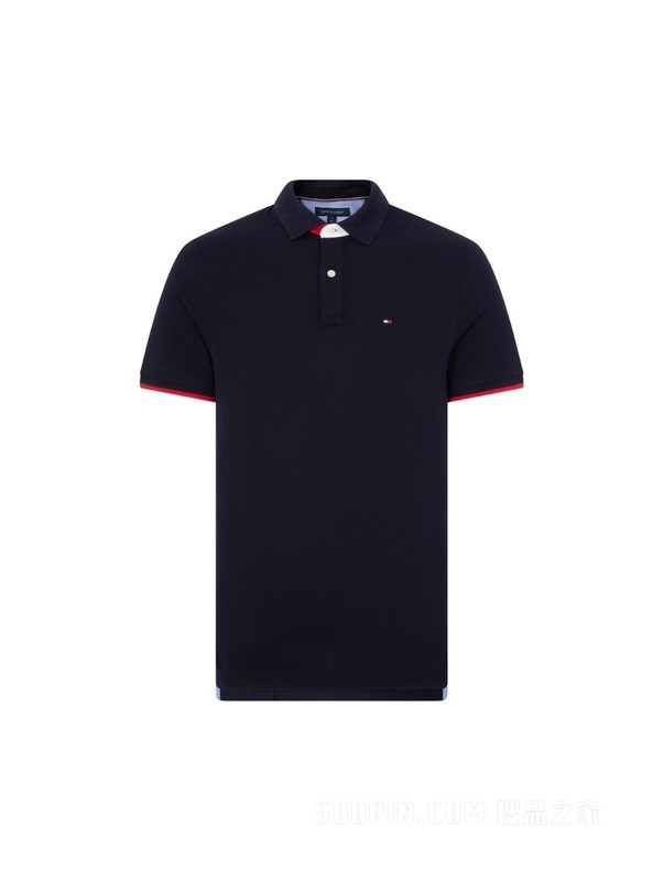 23新款春夏男装纯棉小绣标红白撞色翻领短袖POLO衫78D4758