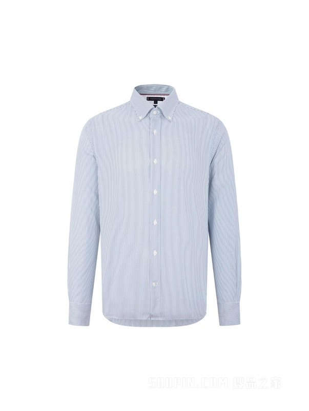 23新款春季男装纯棉牛津纺细条纹商务休闲衬衫MW0MW30650